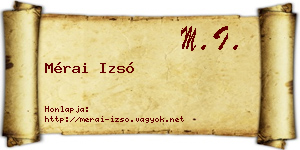 Mérai Izsó névjegykártya
